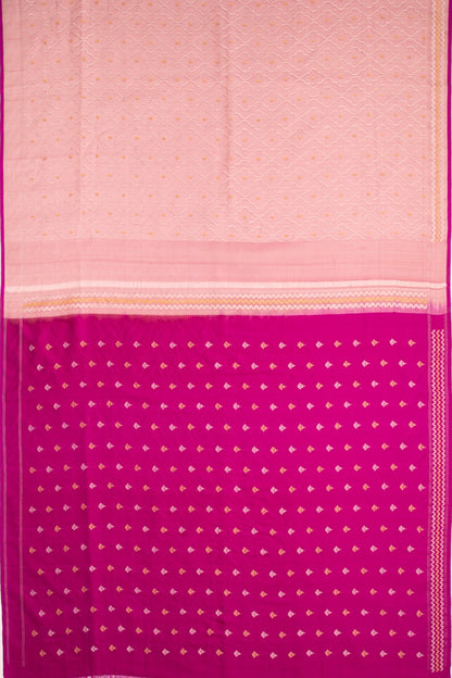 Banarasi Kora Organza Jamdani Peach Saree