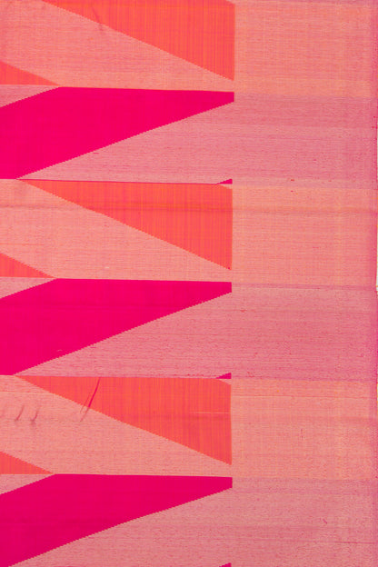 Kanchipuram Silk Geometric Brocade Pink Saree