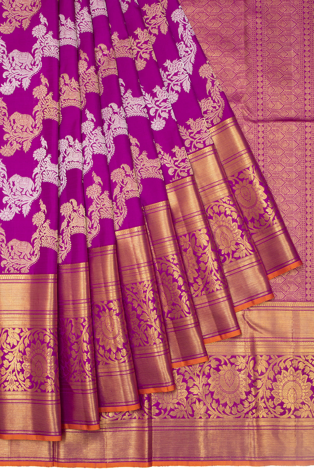 Kanchipuram Silk Jaal Purple Saree