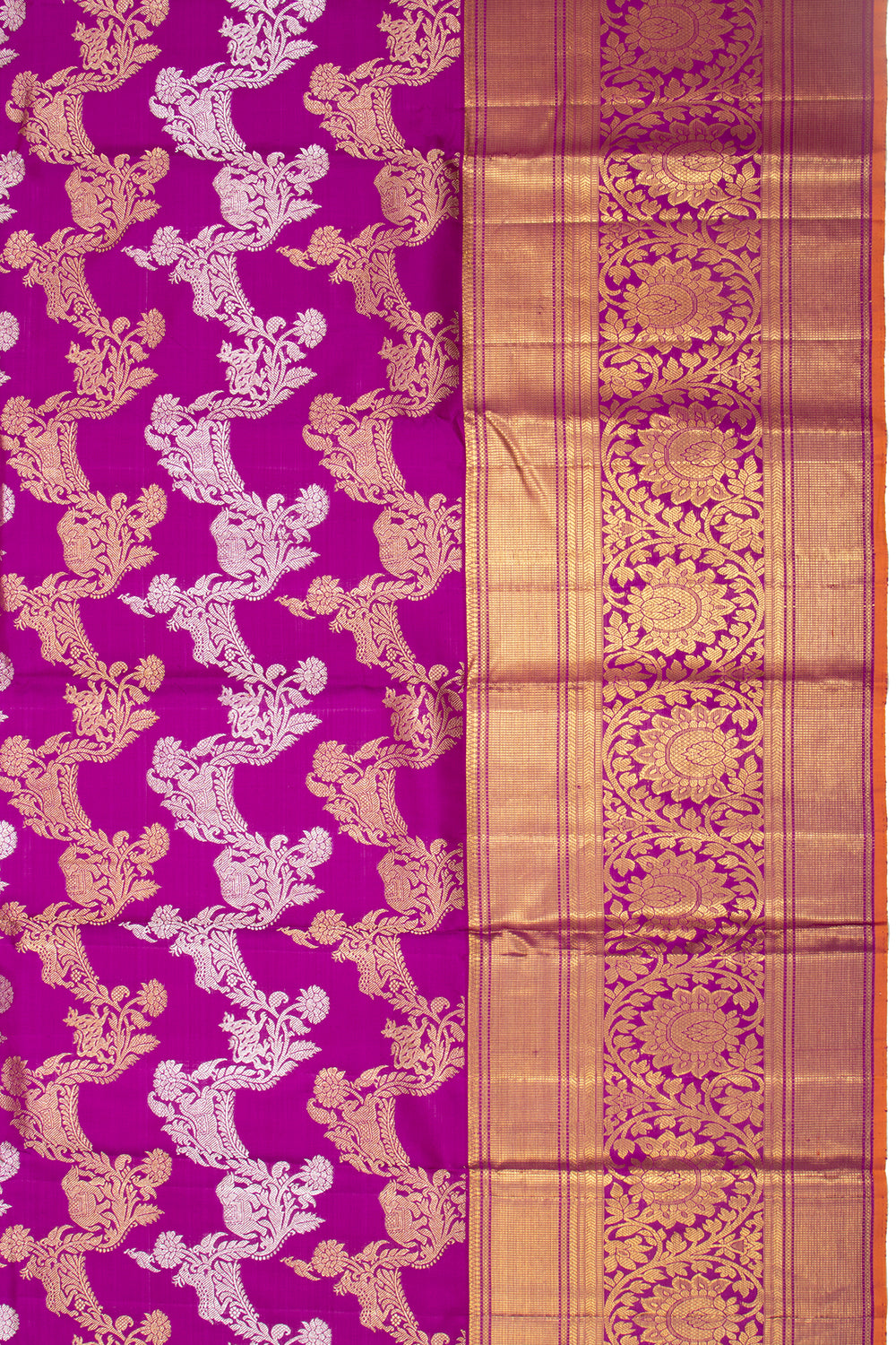 Kanchipuram Silk Jaal Purple Saree