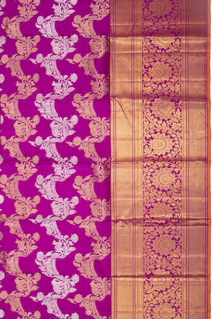 Kanchipuram Silk Jaal Purple Saree