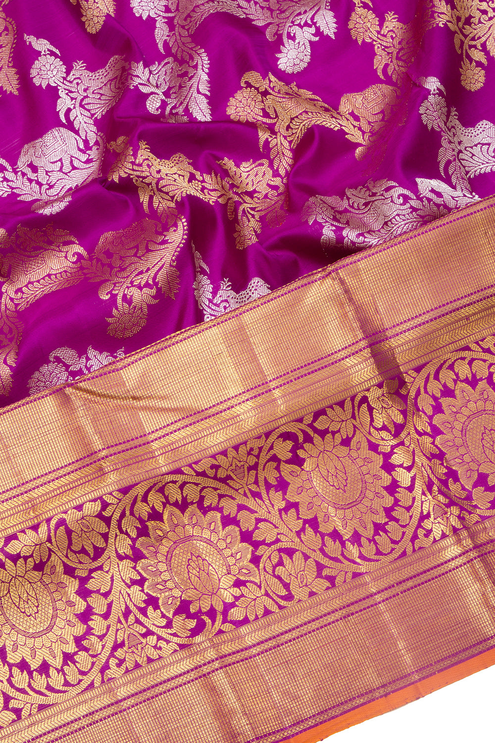 Kanchipuram Silk Jaal Purple Saree