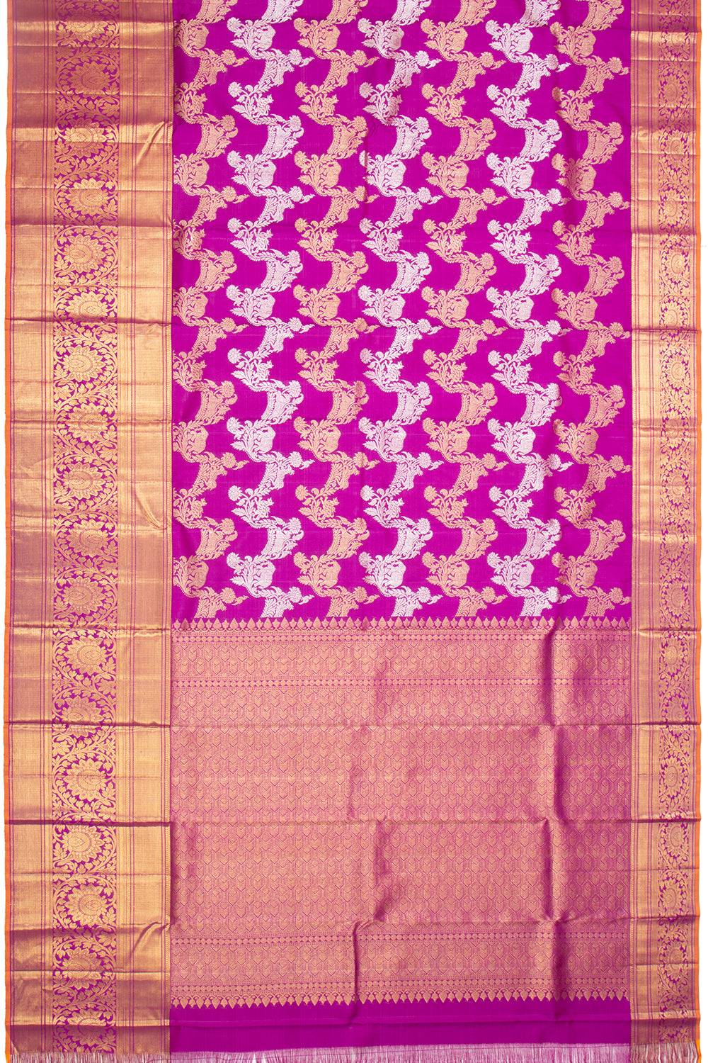 Kanchipuram Silk Jaal Purple Saree
