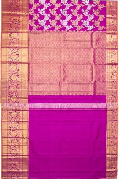 Kanchipuram Silk Jaal Purple Saree