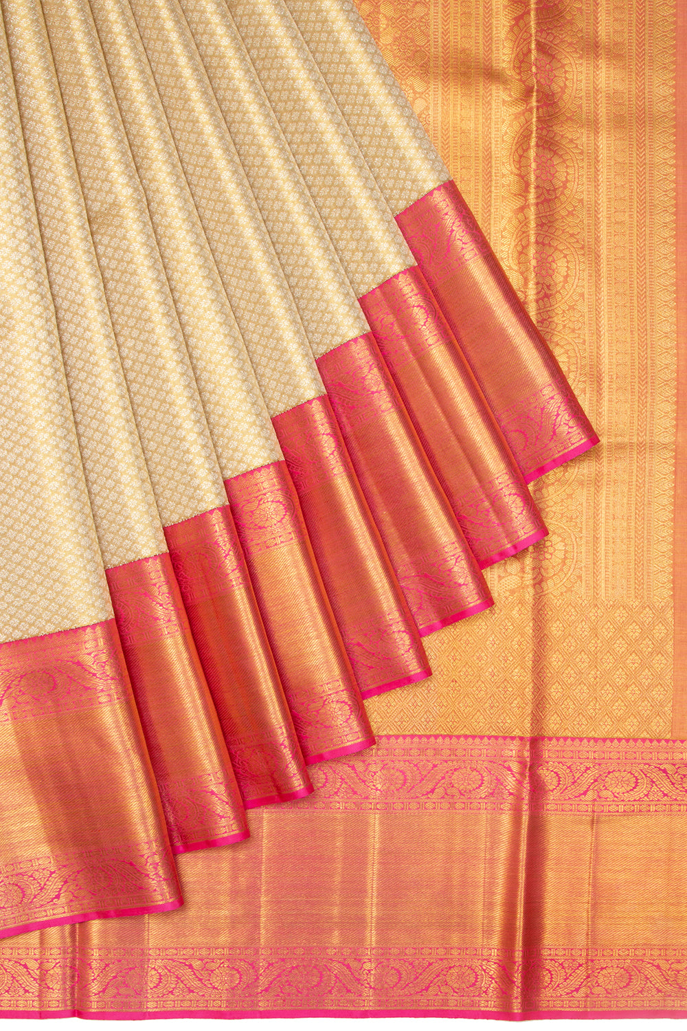 Kanchipuram Silk Tissue Brocade Gold Saree