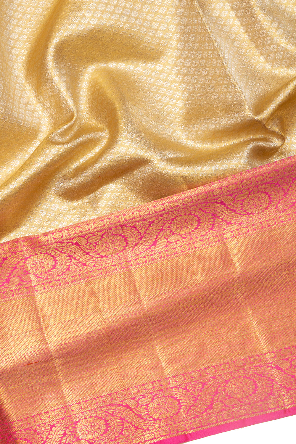 Kanchipuram Silk Tissue Brocade Gold Saree