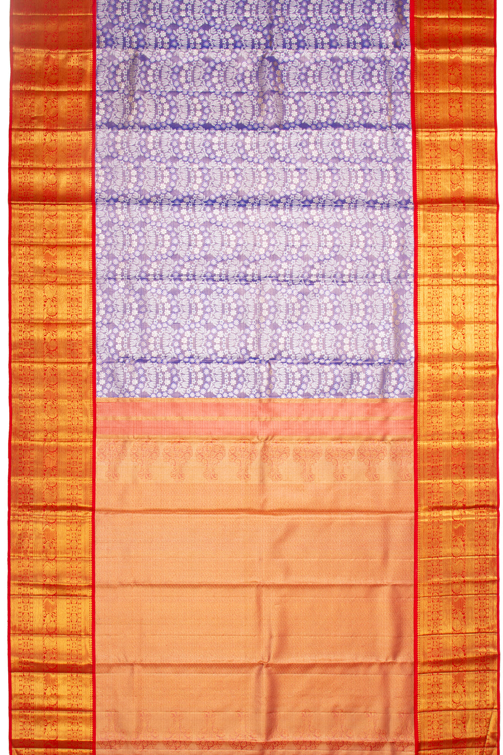 Kanchipuram Silk Tissue Brocade Violet Saree