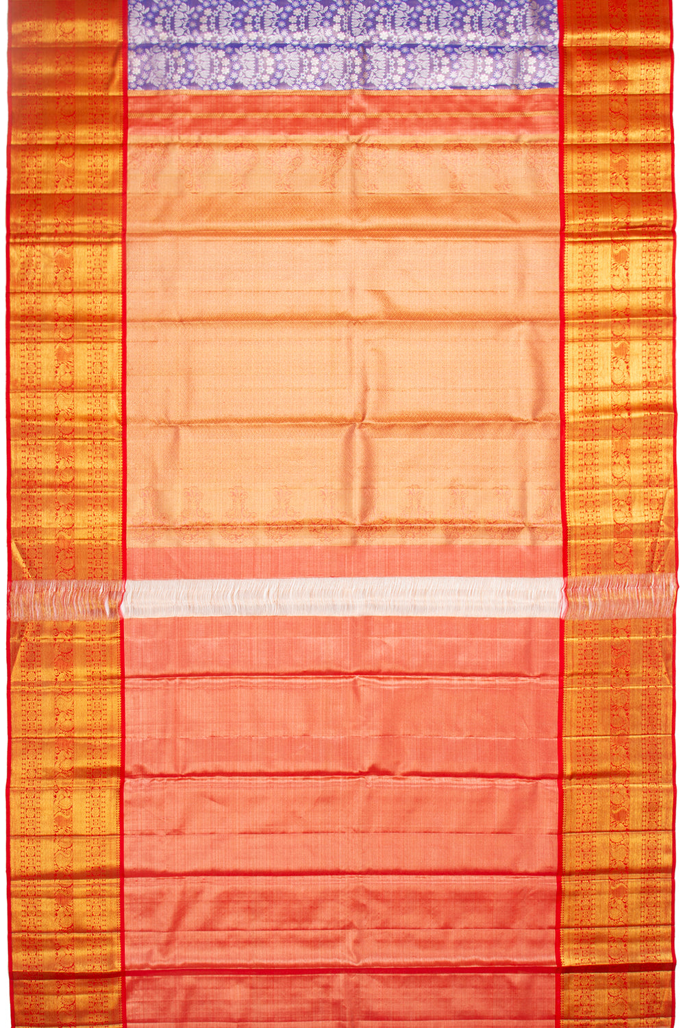 Kanchipuram Silk Tissue Brocade Violet Saree