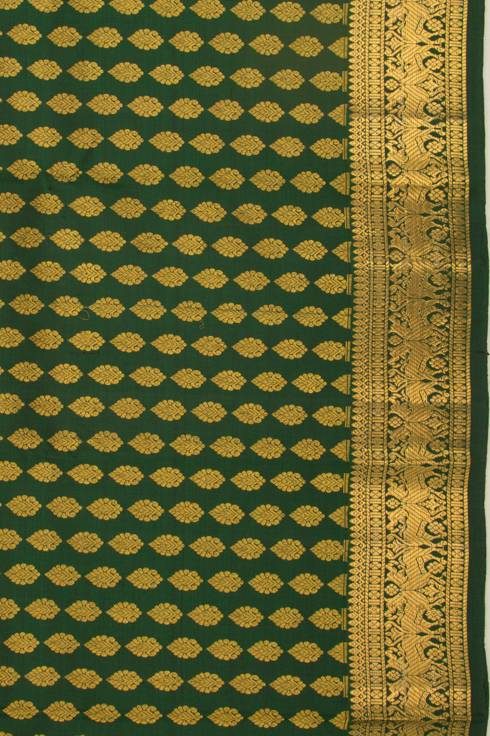 Kanchipuram Silk Brocade Dark Green Dupatta