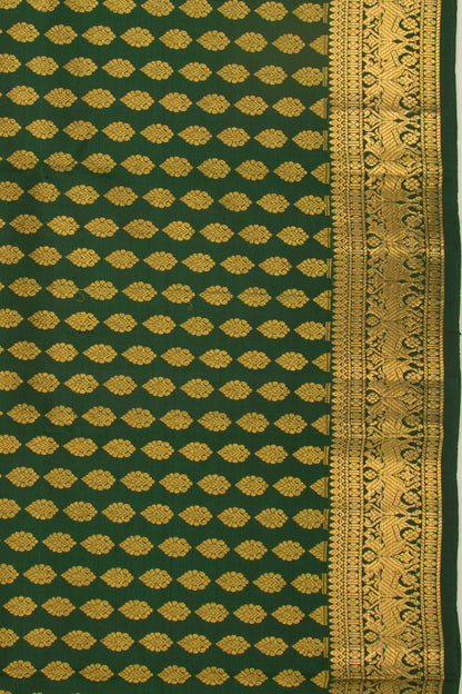 Kanchipuram Silk Brocade Dark Green Dupatta