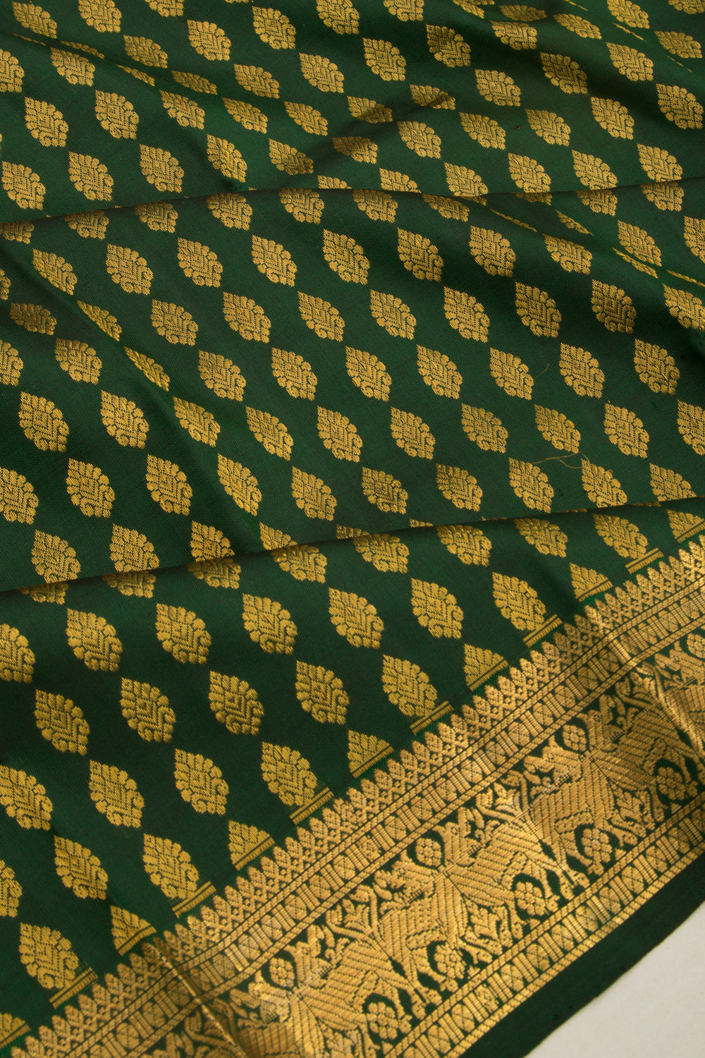 Kanchipuram Silk Brocade Dark Green Dupatta