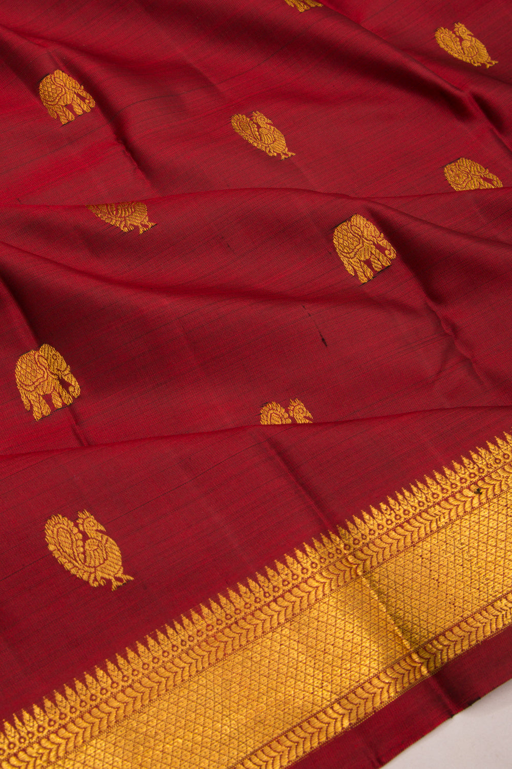 Kanchipuram Silk Butta Maroon Dupatta
