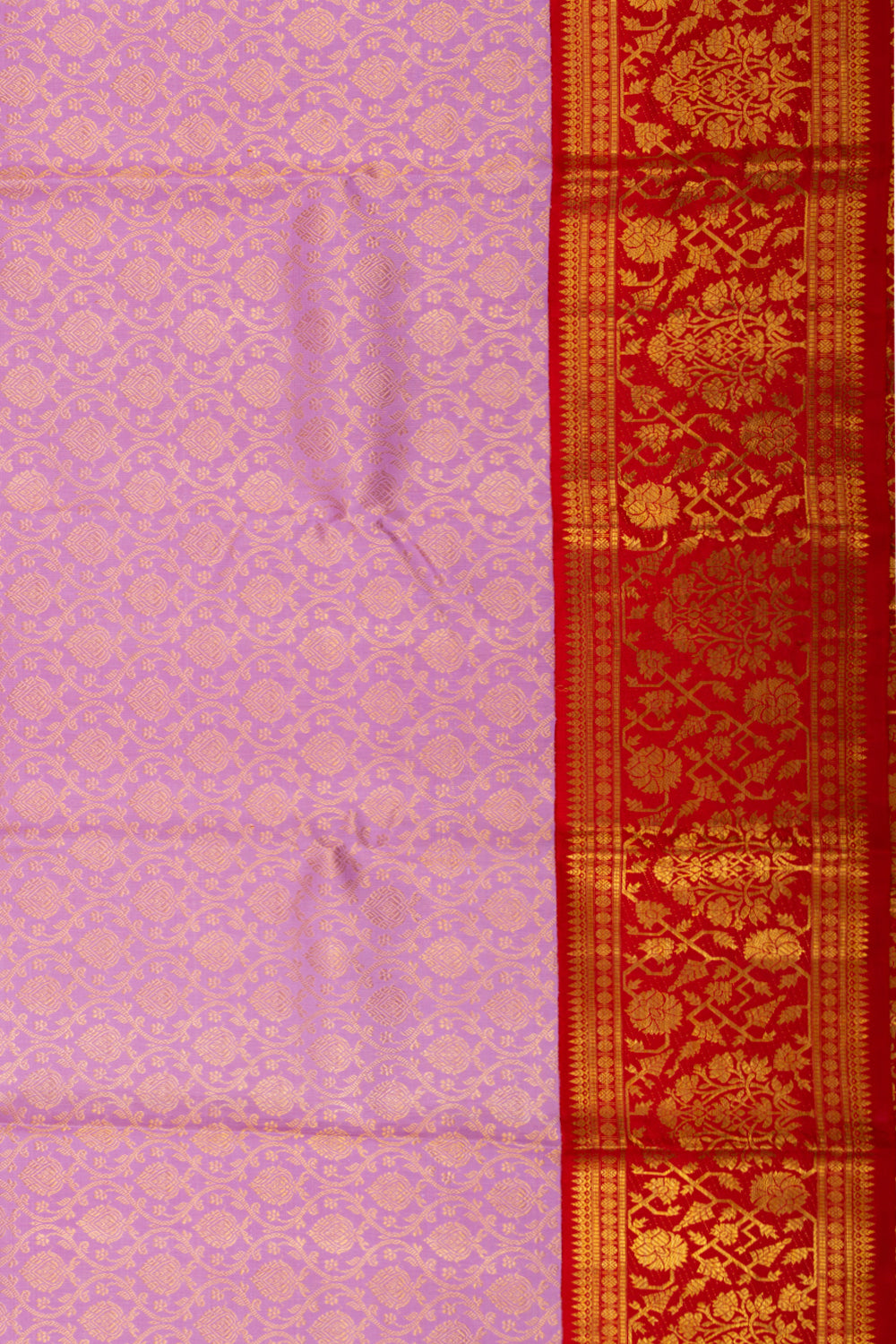 Kanchipuram Silk Brocade Lilac Saree