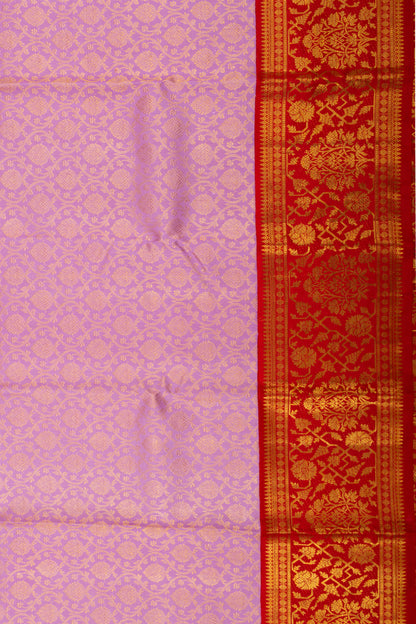 Kanchipuram Silk Brocade Lilac Saree