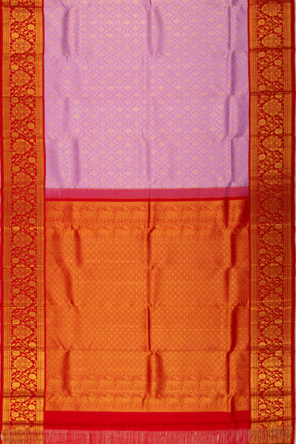 Kanchipuram Silk Brocade Lilac Saree