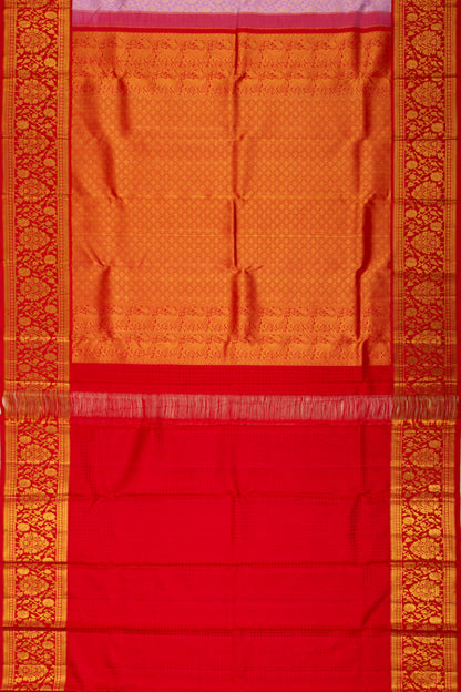 Kanchipuram Silk Brocade Lilac Saree