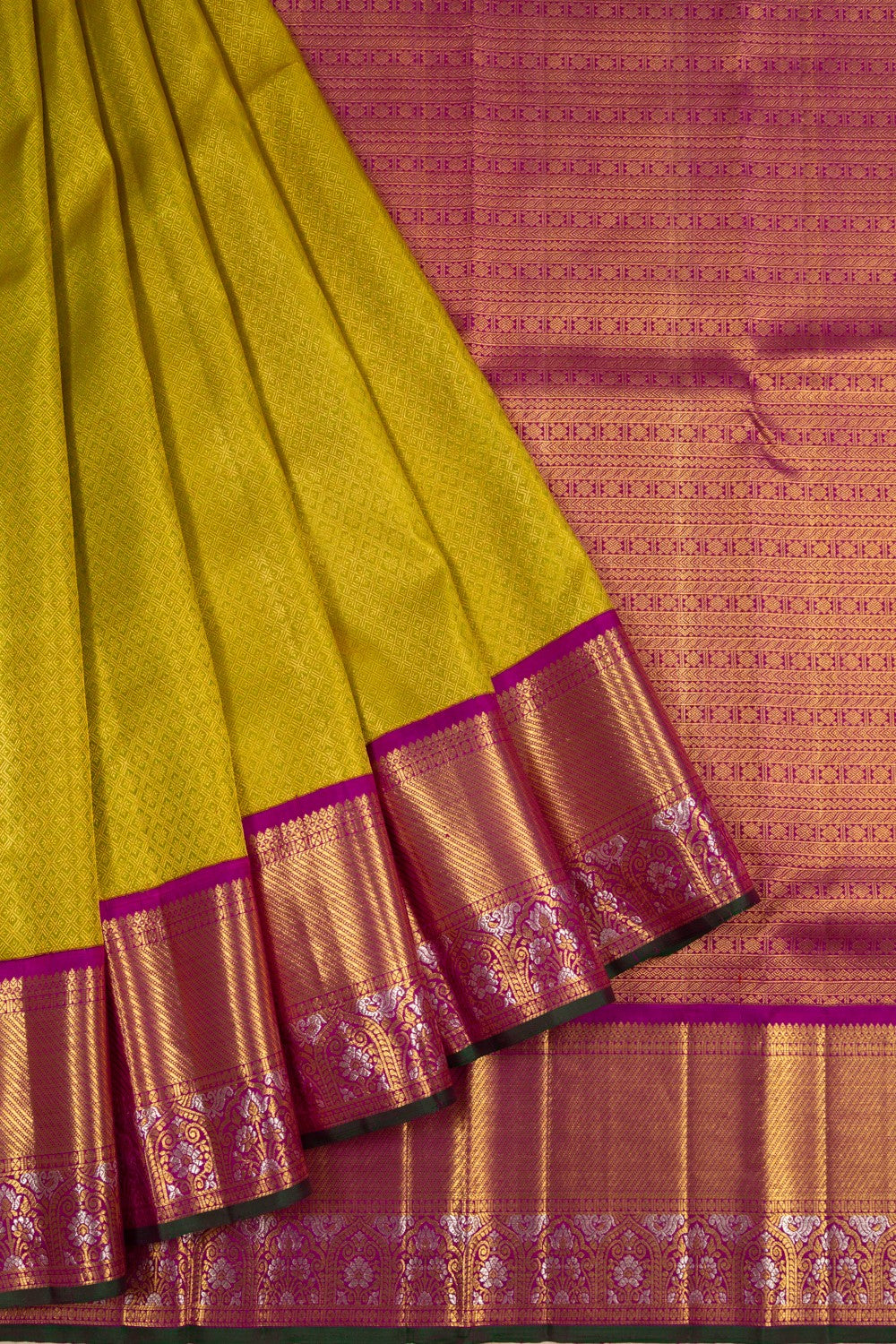 Kanchipuram Silk Brocade Green Saree