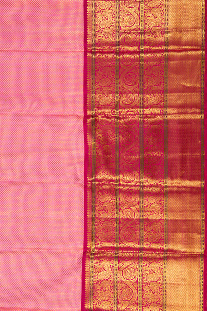 Kanchipuram Silk Brocade Pastel Pink Saree