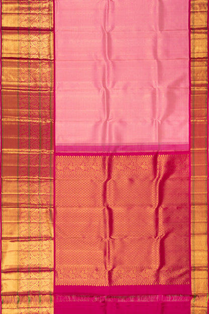 Kanchipuram Silk Brocade Pastel Pink Saree