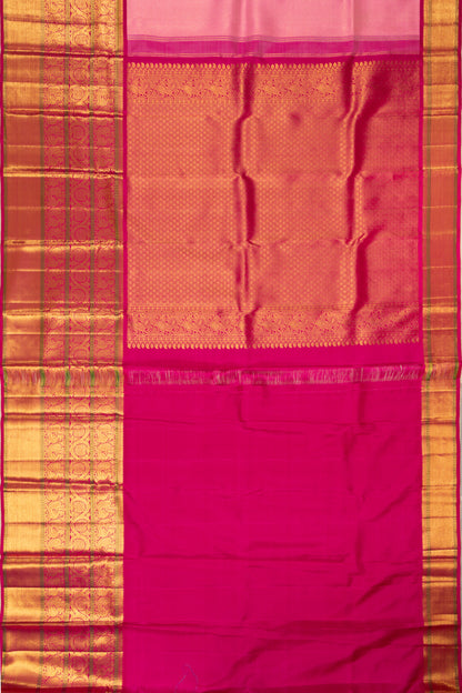 Kanchipuram Silk Brocade Pastel Pink Saree