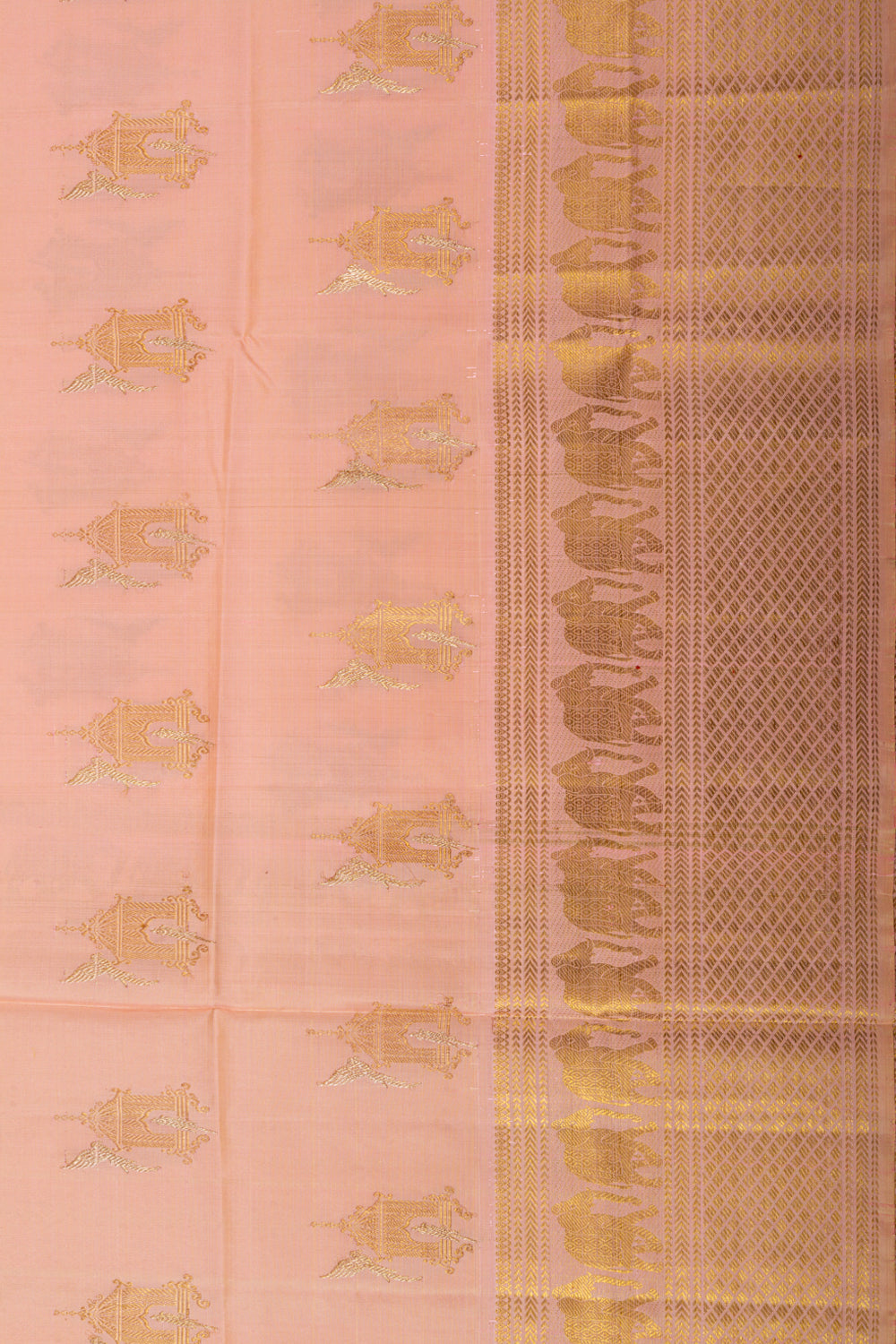 Kanchipuram Silk Butta Peach Saree