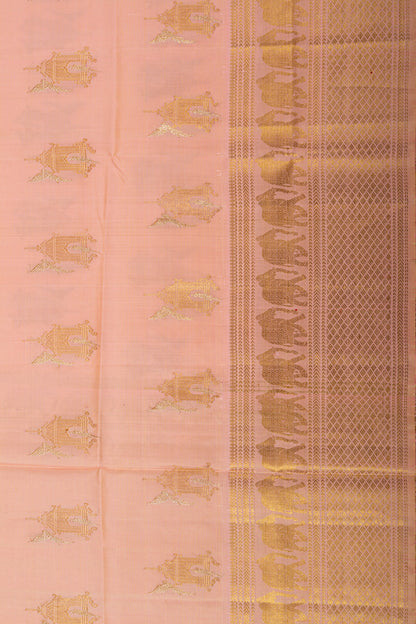Kanchipuram Silk Butta Peach Saree