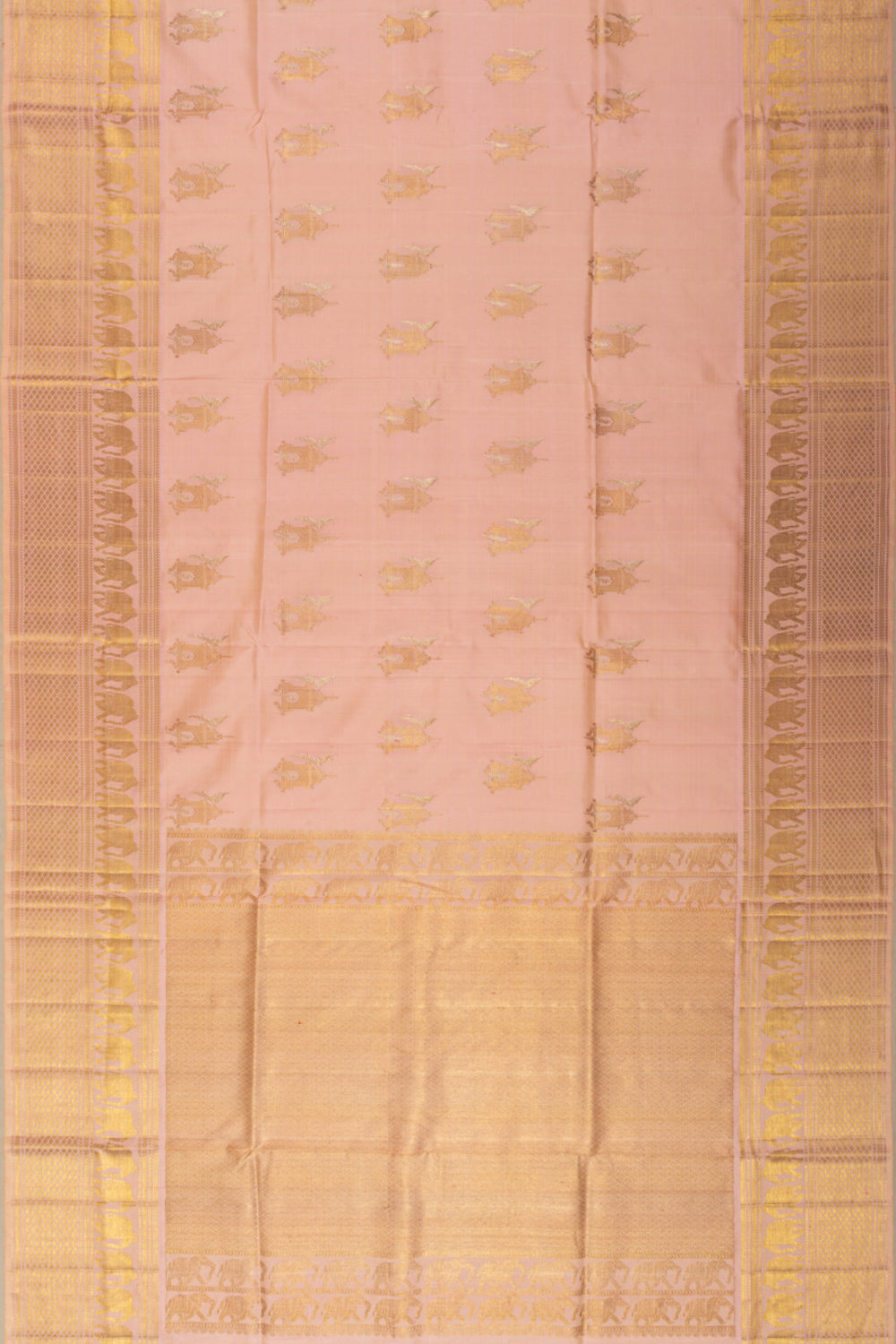 Kanchipuram Silk Butta Peach Saree