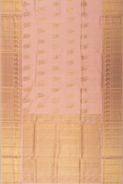 Kanchipuram Silk Butta Peach Saree
