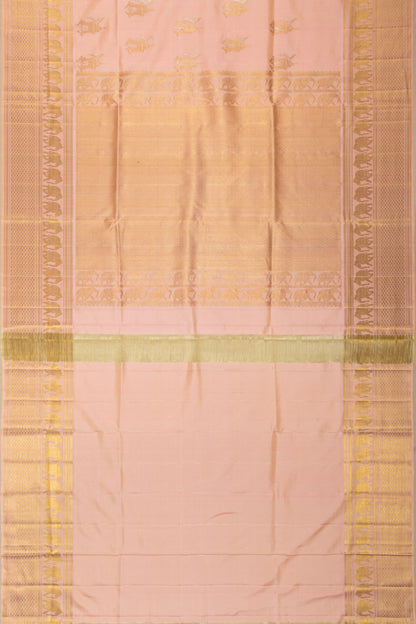 Kanchipuram Silk Butta Peach Saree