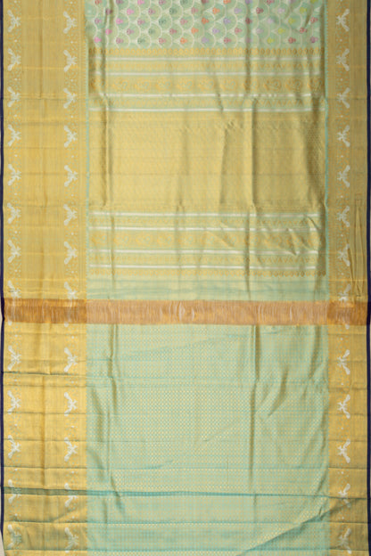 Kanchipuram Silk Tissue Brocade Pastel Green Saree