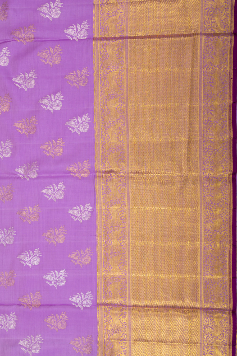 Kanchipuram Silk Butta Lavender Saree