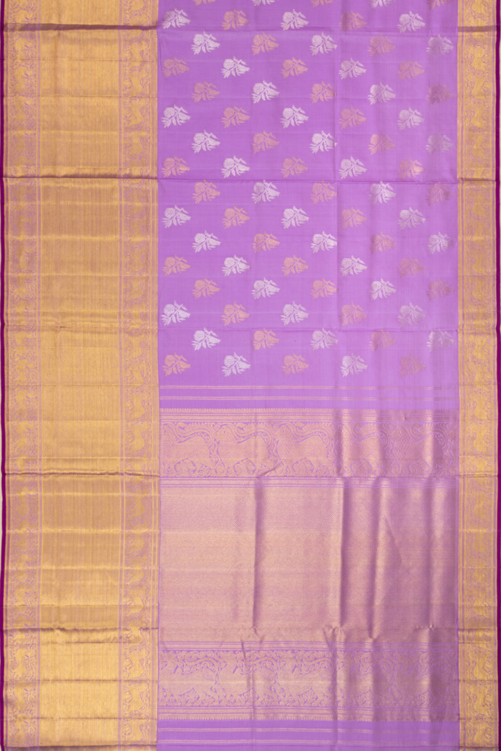 Kanchipuram Silk Butta Lavender Saree