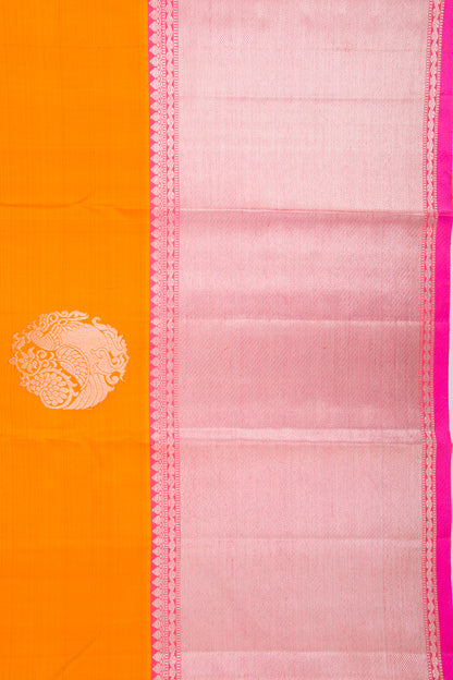 Kanchipuram Silk Butta Tagerine Orange Saree