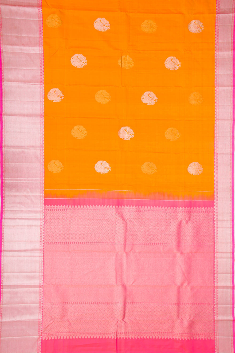 Kanchipuram Silk Butta Tagerine Orange Saree