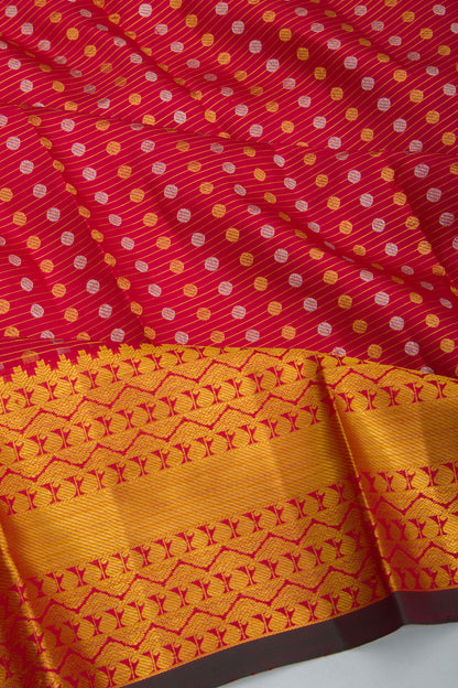 Taranga Kanchi Silk Oosi Lines And Butta Red Saree