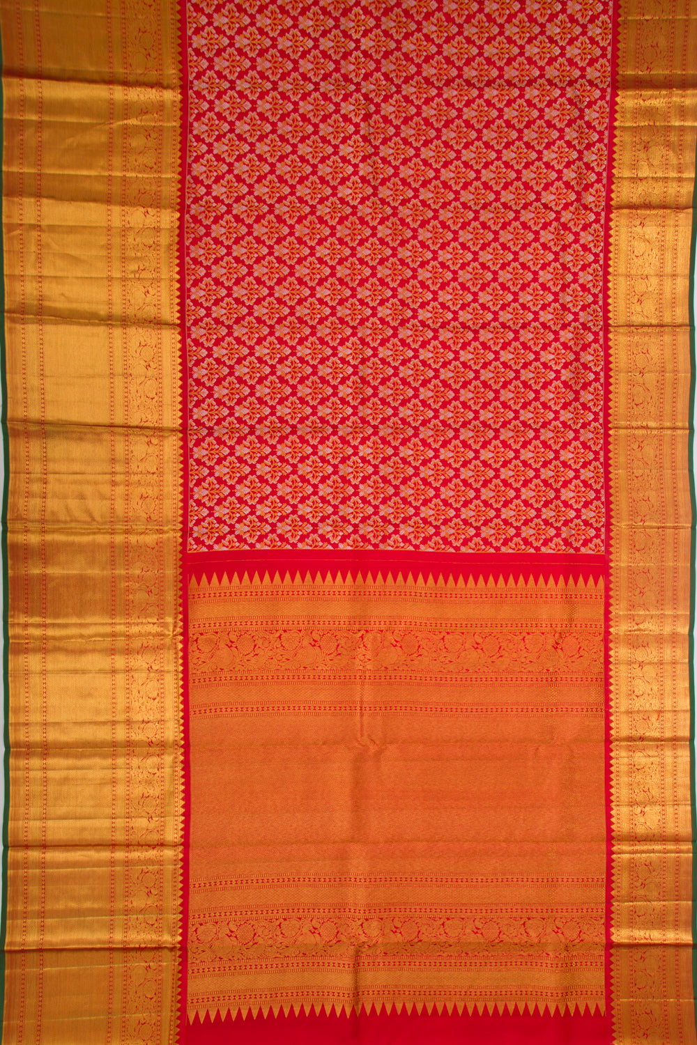Kanchipuram Silk Brocade Red Saree