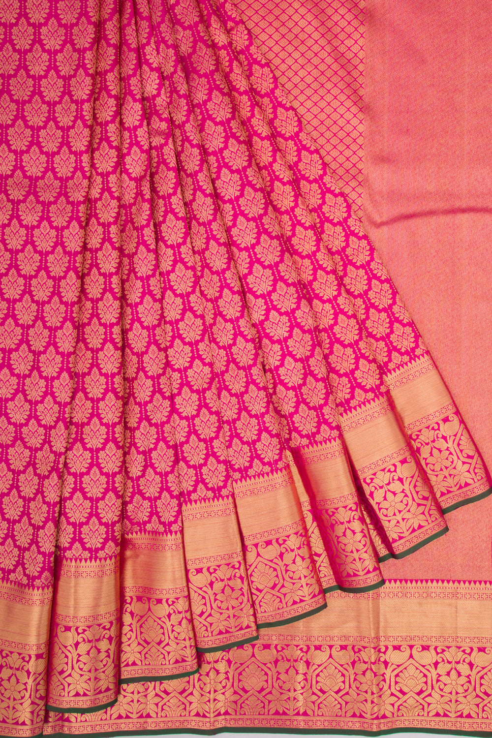Kanchipuram Silk Brocade Pink Saree