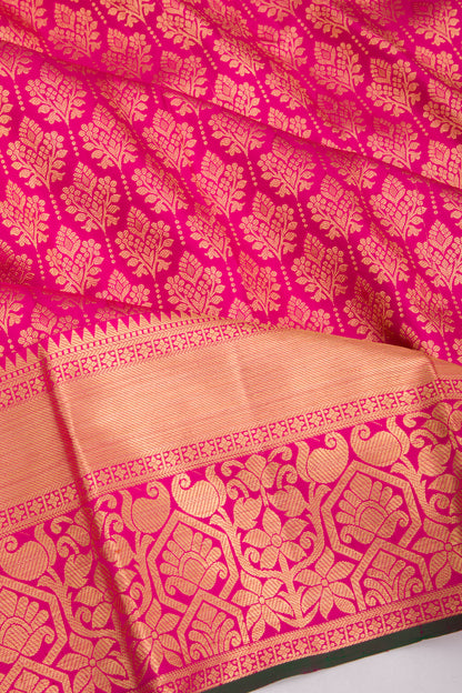 Kanchipuram Silk Brocade Pink Saree