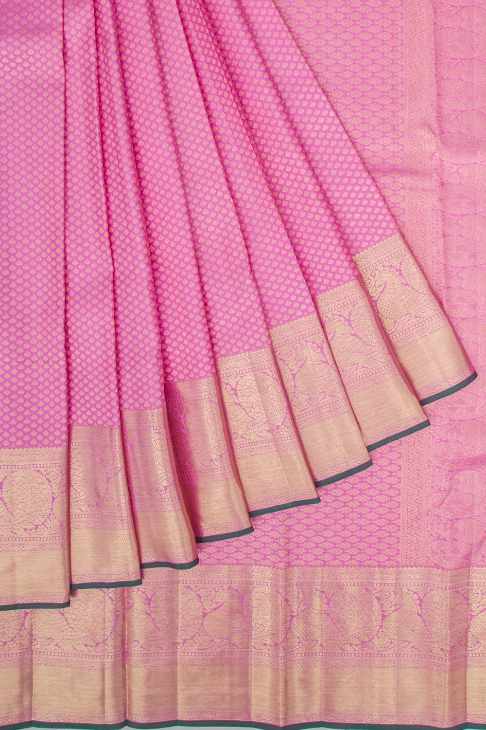 Kanchipuram Silk Brocade Pink Saree
