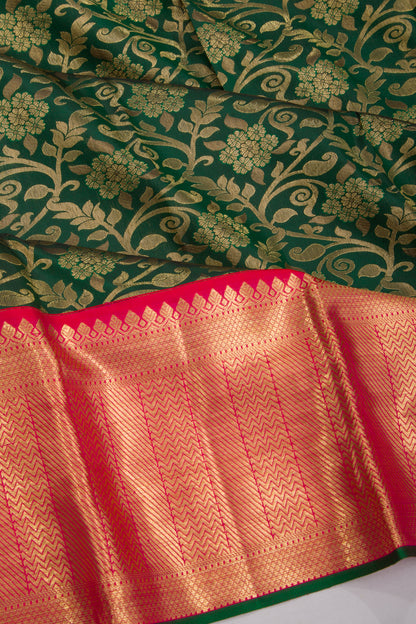 Kanchipuram Silk Brocade Green Saree