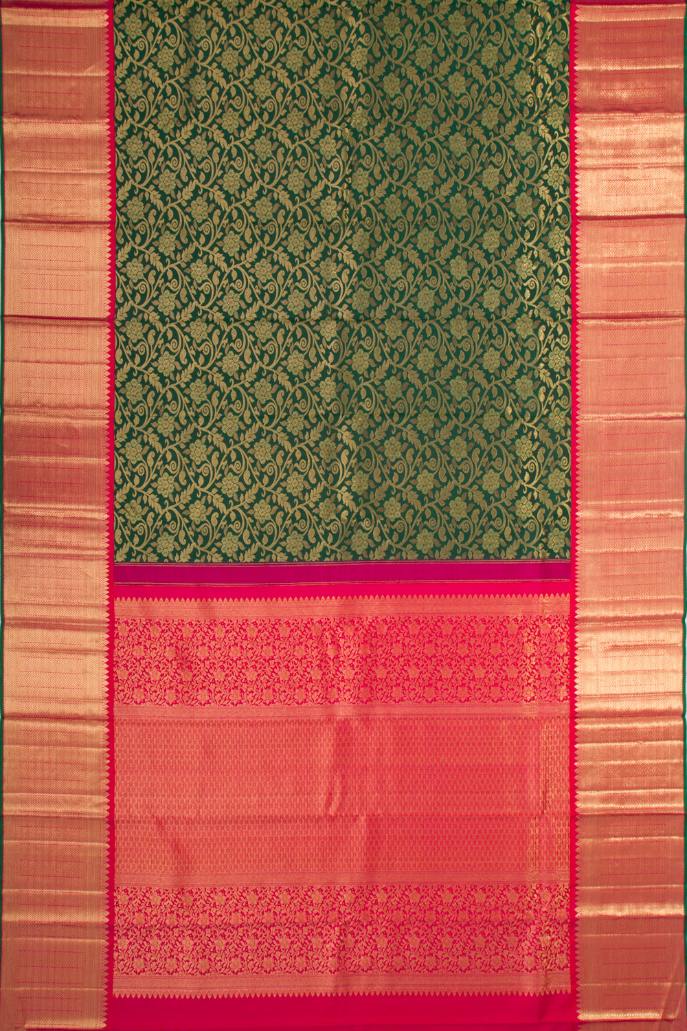Kanchipuram Silk Brocade Green Saree