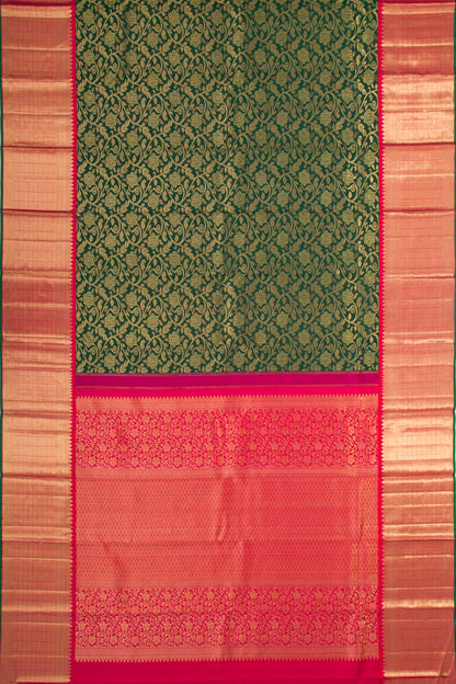 Kanchipuram Silk Brocade Green Saree