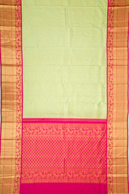 Kanchipuram Silk Jaal Pastel Green Saree