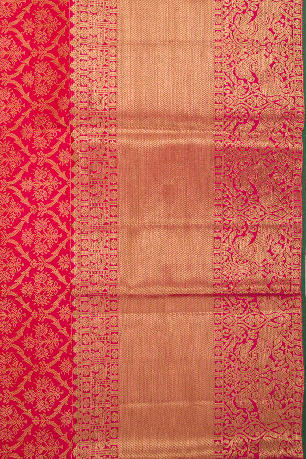 Kanchipuram Silk Brocade Pink Saree
