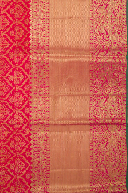 Kanchipuram Silk Brocade Pink Saree