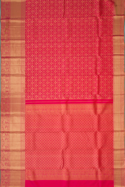 Kanchipuram Silk Brocade Pink Saree