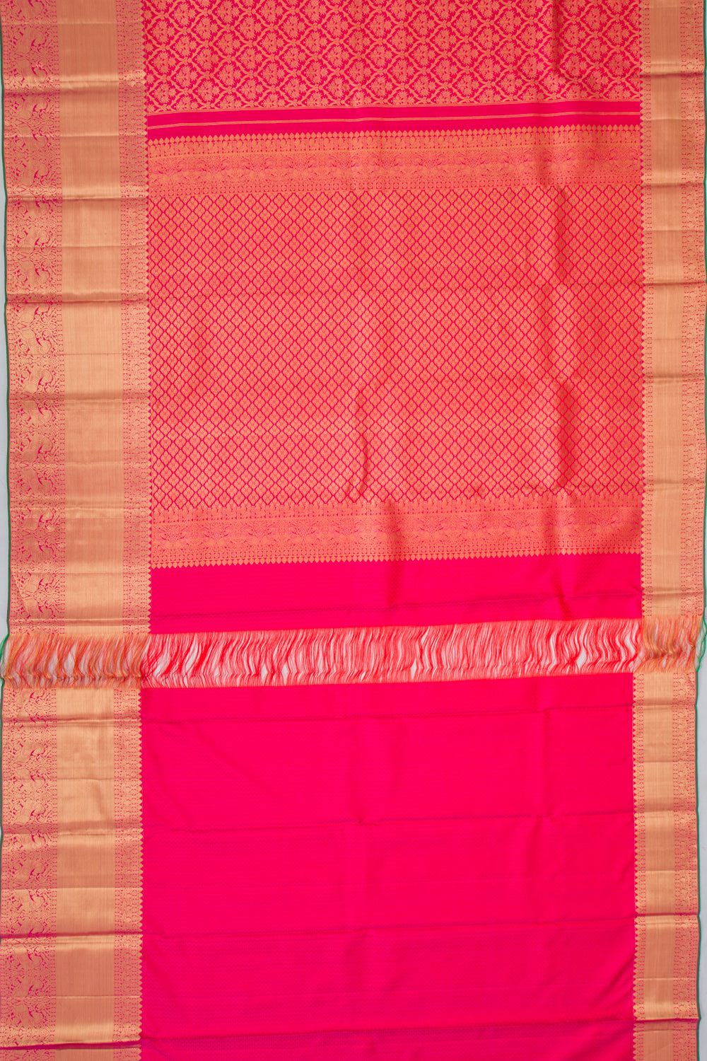 Kanchipuram Silk Brocade Pink Saree