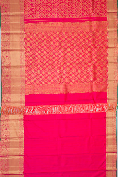Kanchipuram Silk Brocade Pink Saree
