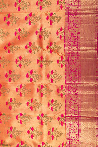 Kanchipuram Silk Tissue Butta Gold Saree
