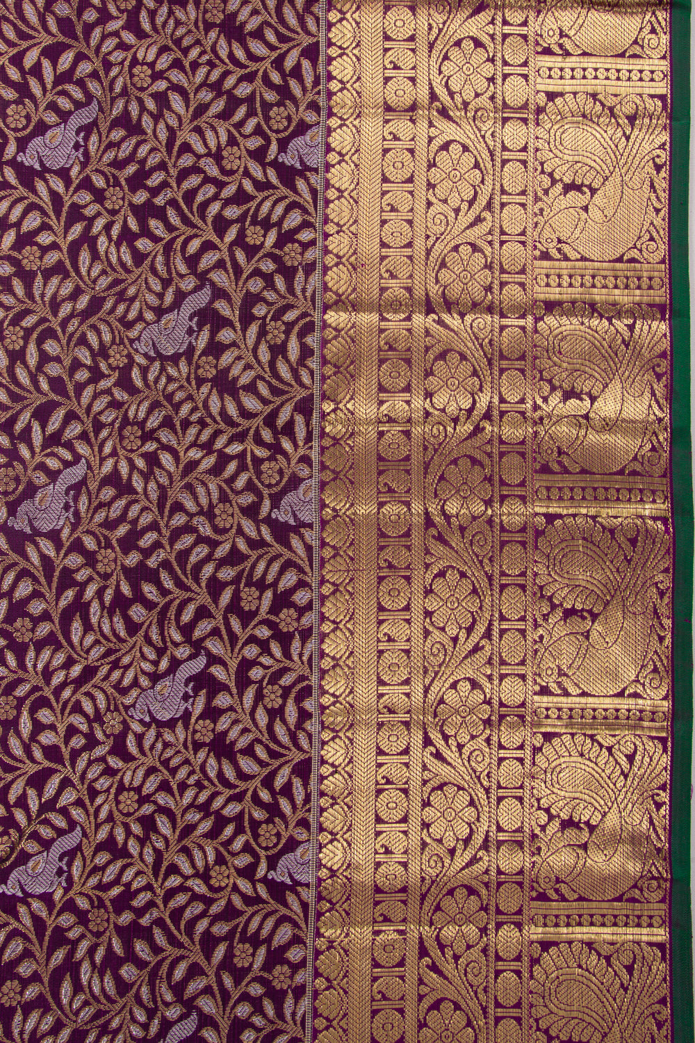 Kanchipuram Silk Brocade Purple Saree
